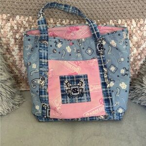 Patchwork Tote Bag - Pink and Blue